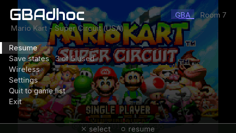 The in-game menu over the paused game