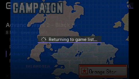 Returning to game list