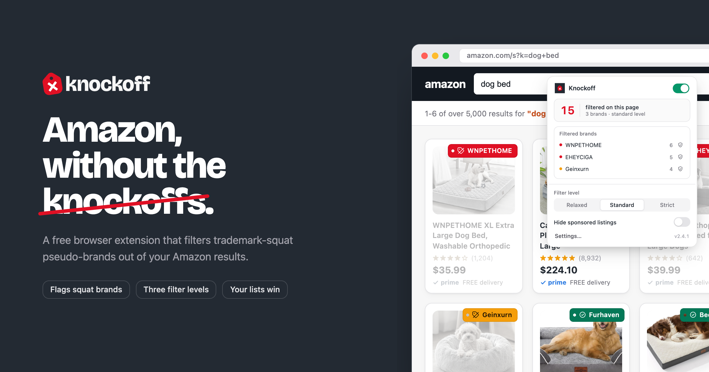 Knockoff: Amazon, without the knockoffs