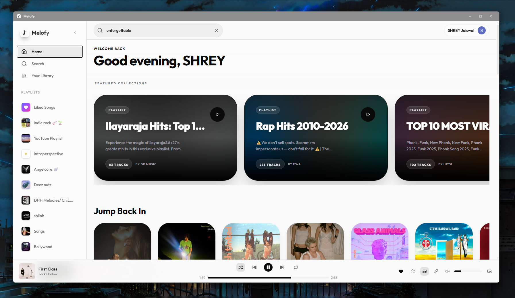 Melofy Light Mode Dashboard