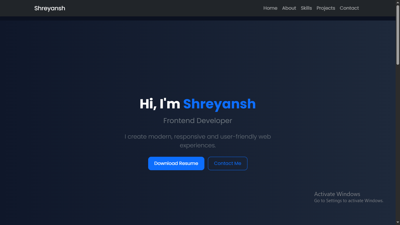 Portfolio Website Preview