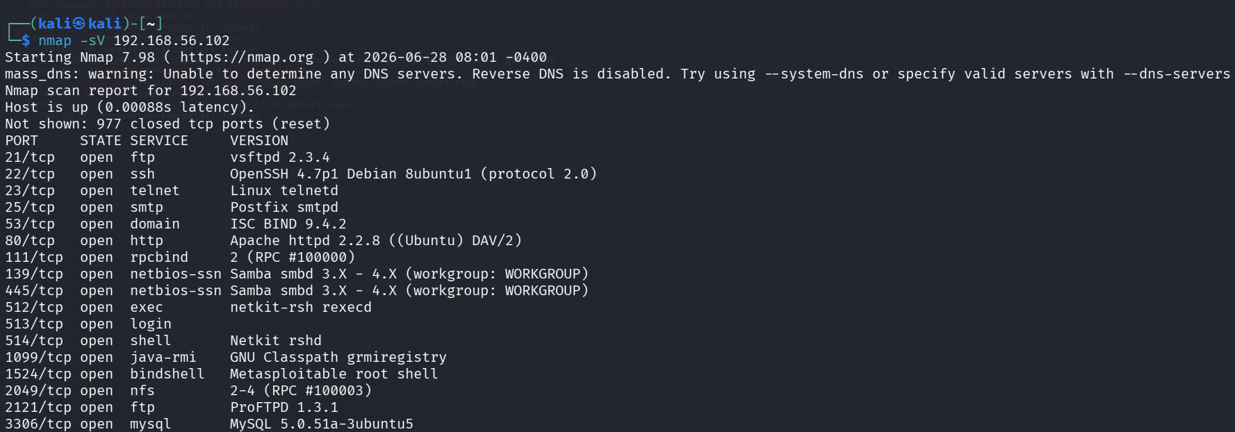 查看 Nmap 扫描