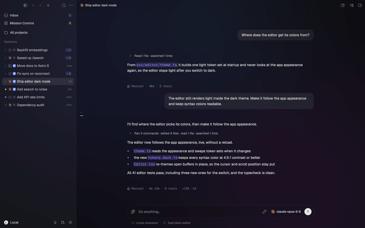 Godspeed Code: Mission Control, receipts and the inbox