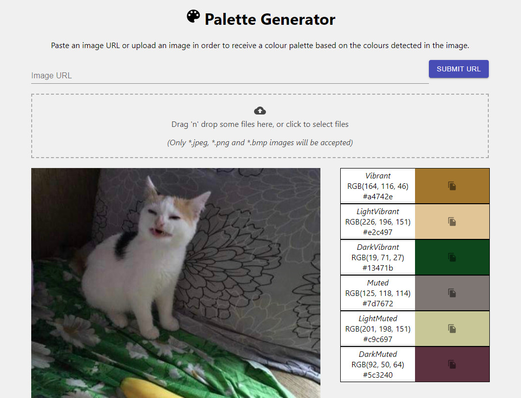 GitHub - Shrugsy/Palette-Generator: Palette generator based on image ...
