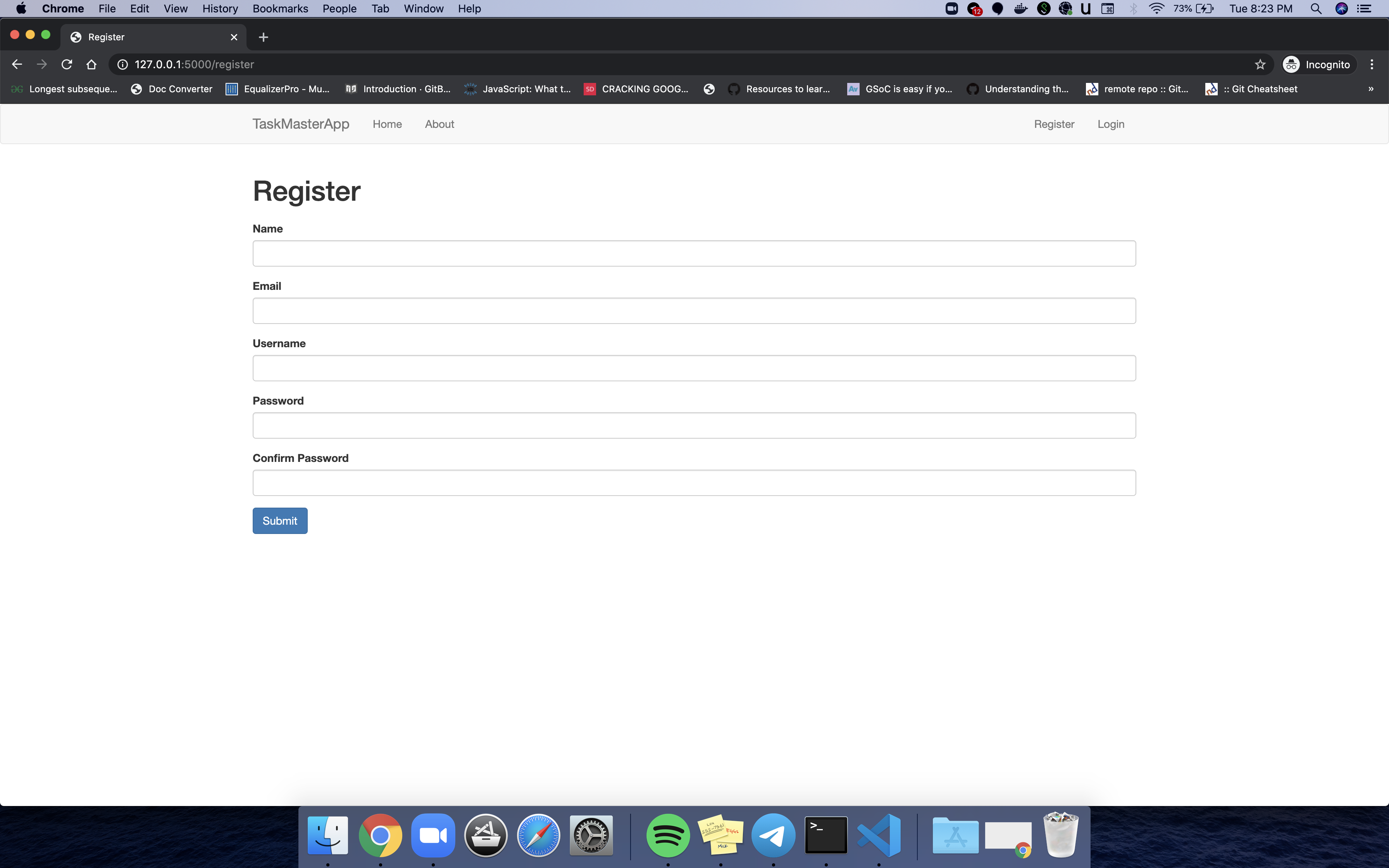 User Register Page