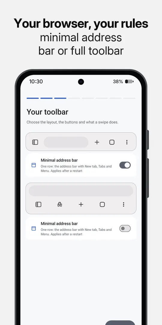 Toolbar settings