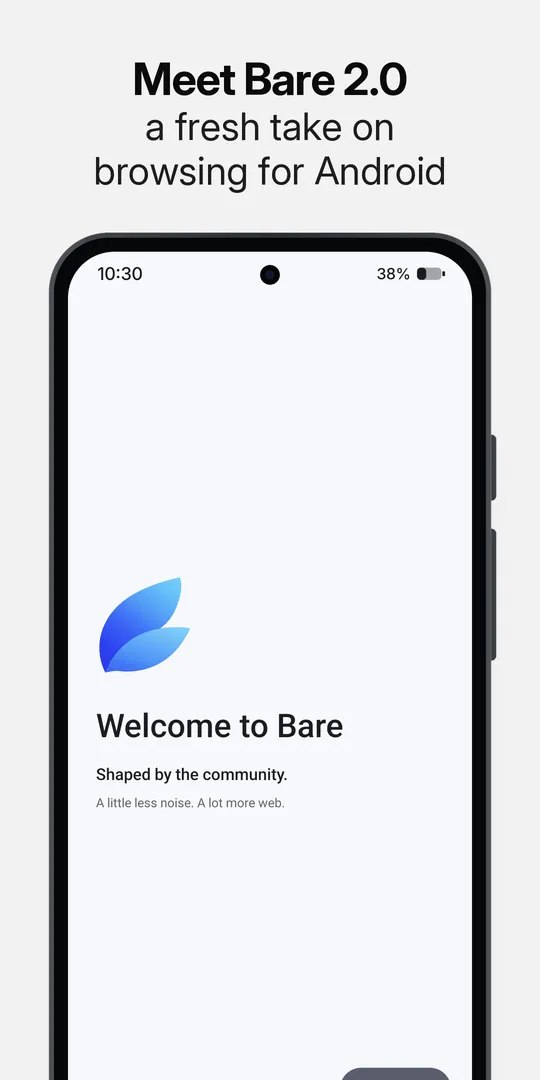 Bare welcome screen