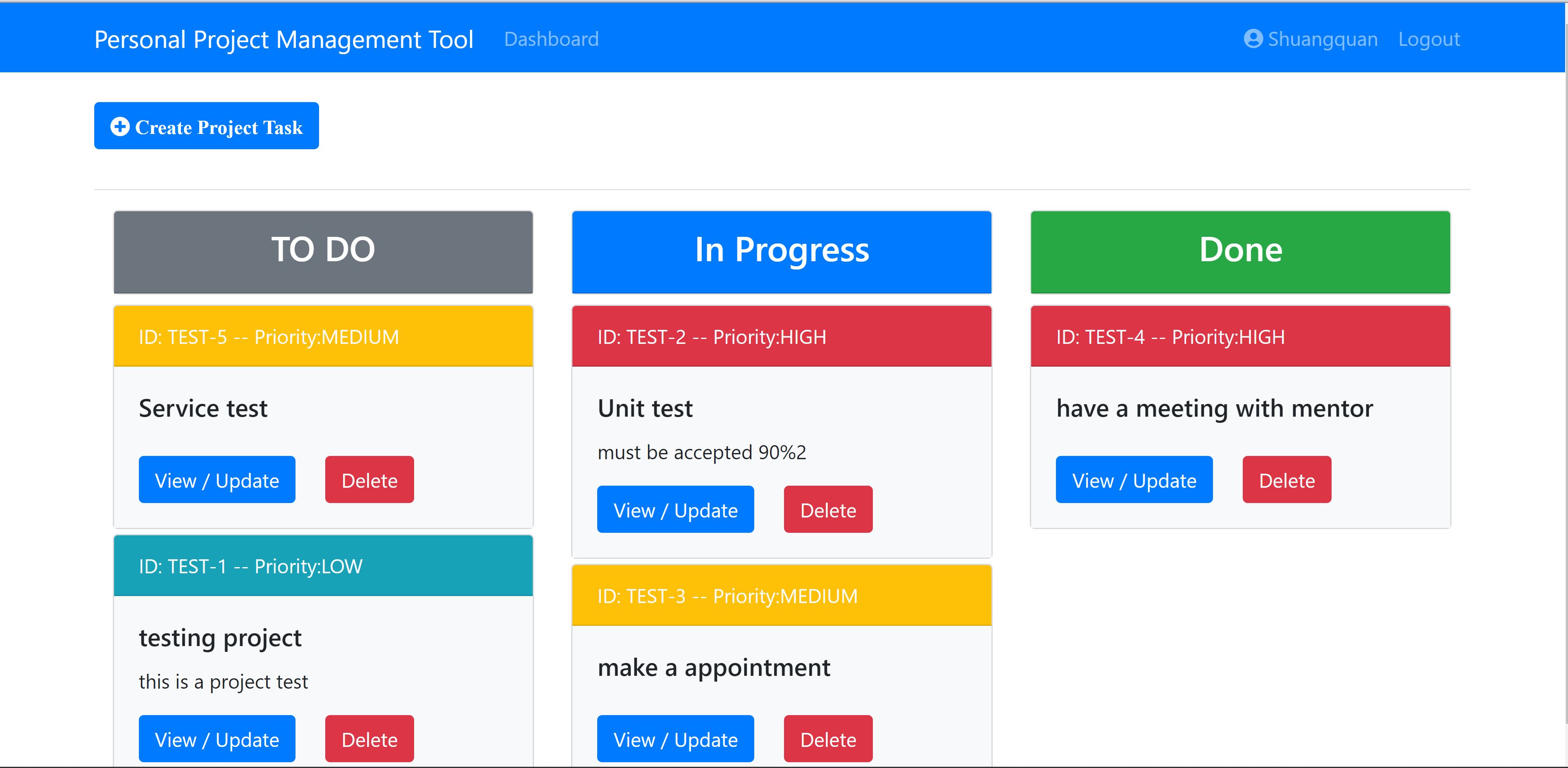 GitHub - Shuangquan-Fu/ppmtool: Personal Project Manegement Tool