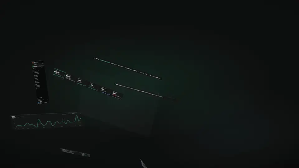AdLedger in motion: the dashboard assembles in 3D and each module lifts out