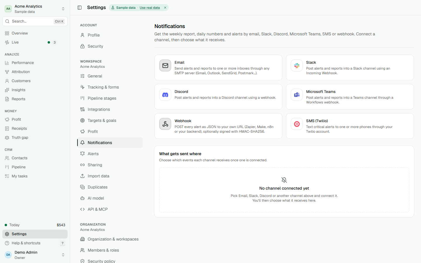 Notification channels