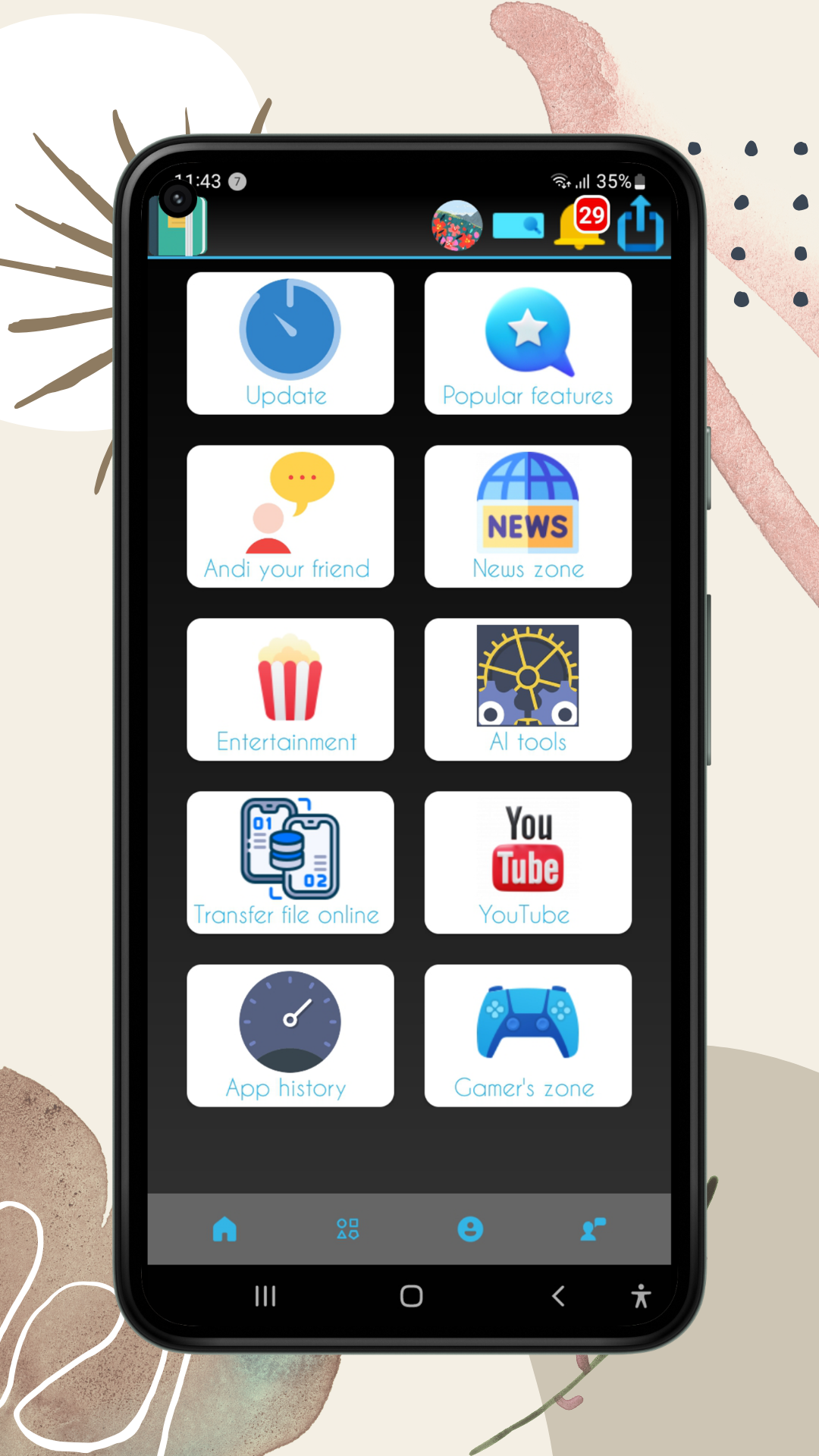Creation zone interface - Light mode