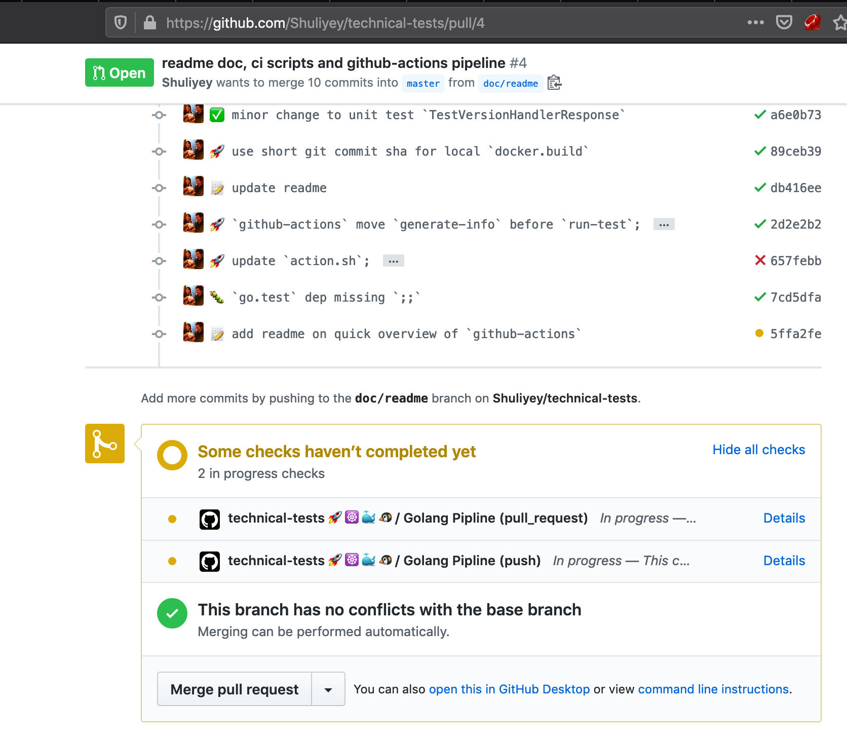 technical tests q2 github actions pull request example