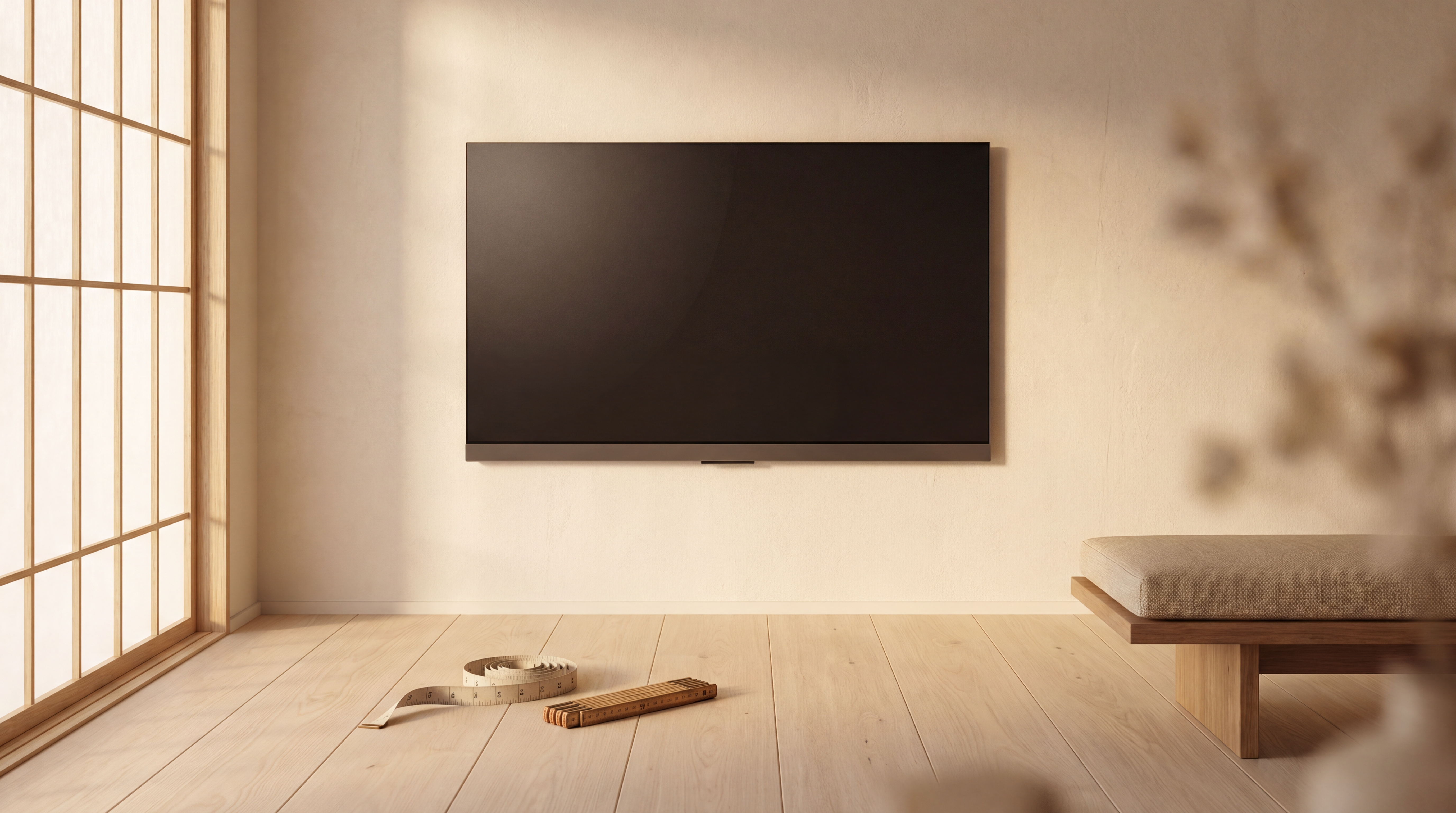 65型テレビの基本寸法イメージ