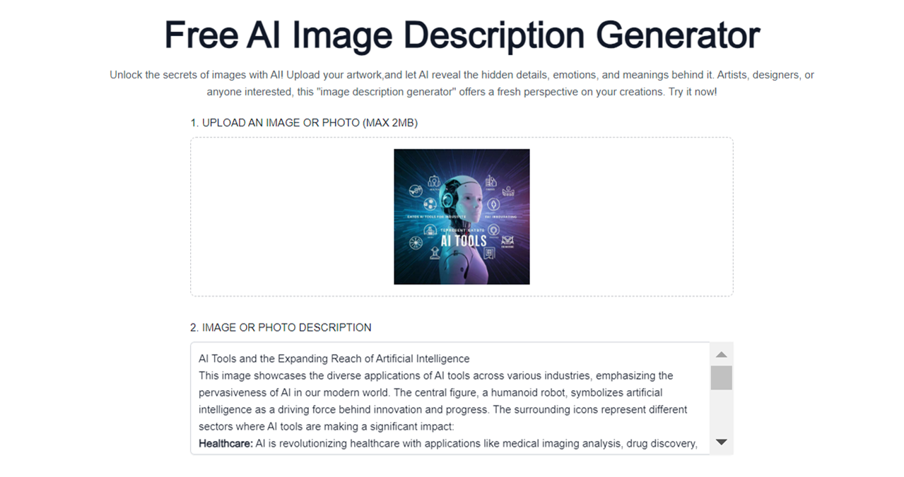 AI Image Description Generator Screenshot 2
