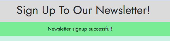 Newsletter Signup Success