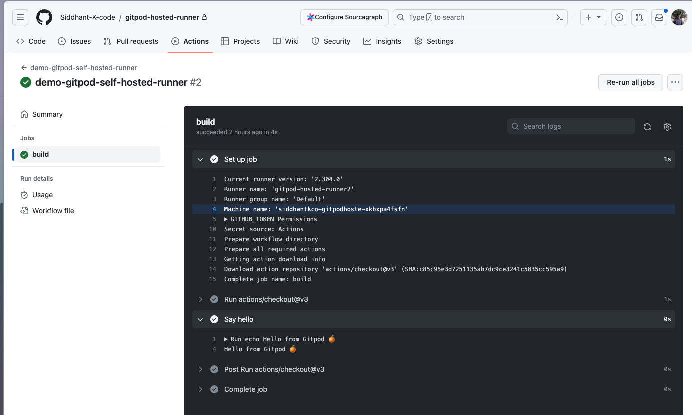 Actions Workflow Output