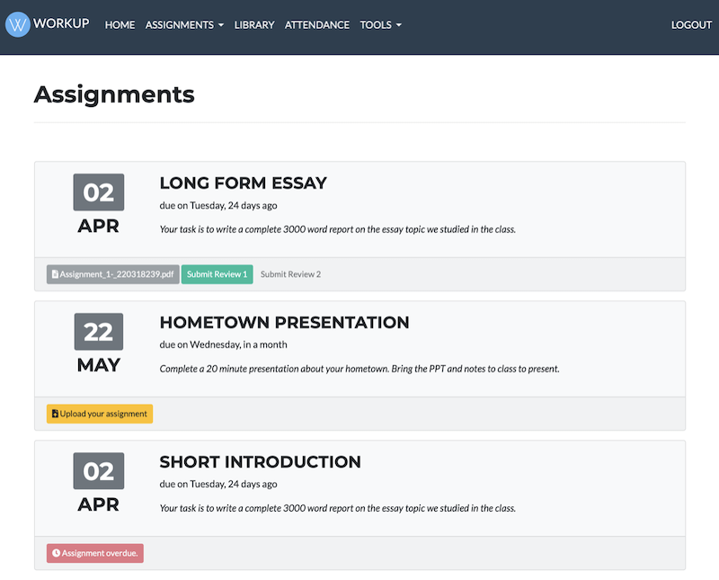 View assignments