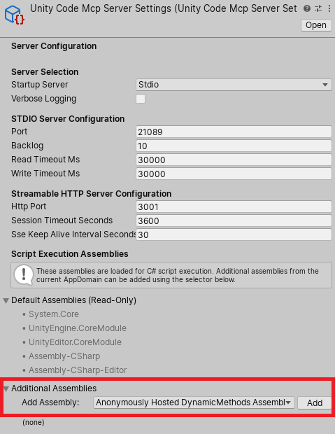 Additional Assemblies
