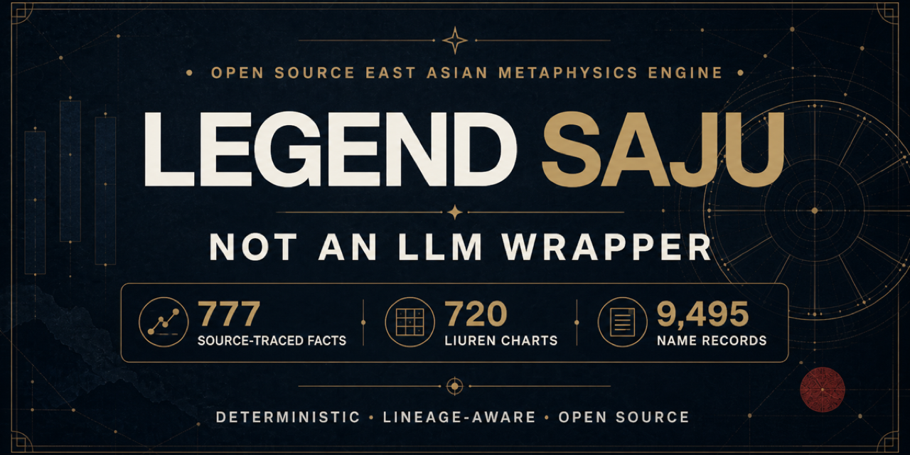 Legend Saju: 출처와 유파를 추적하는 동양 술수 엔진