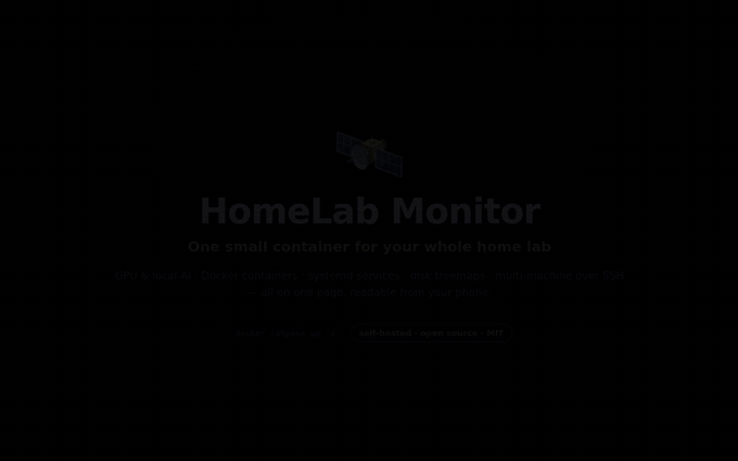 HomeLab Monitor — a 65-second tour of the dashboard