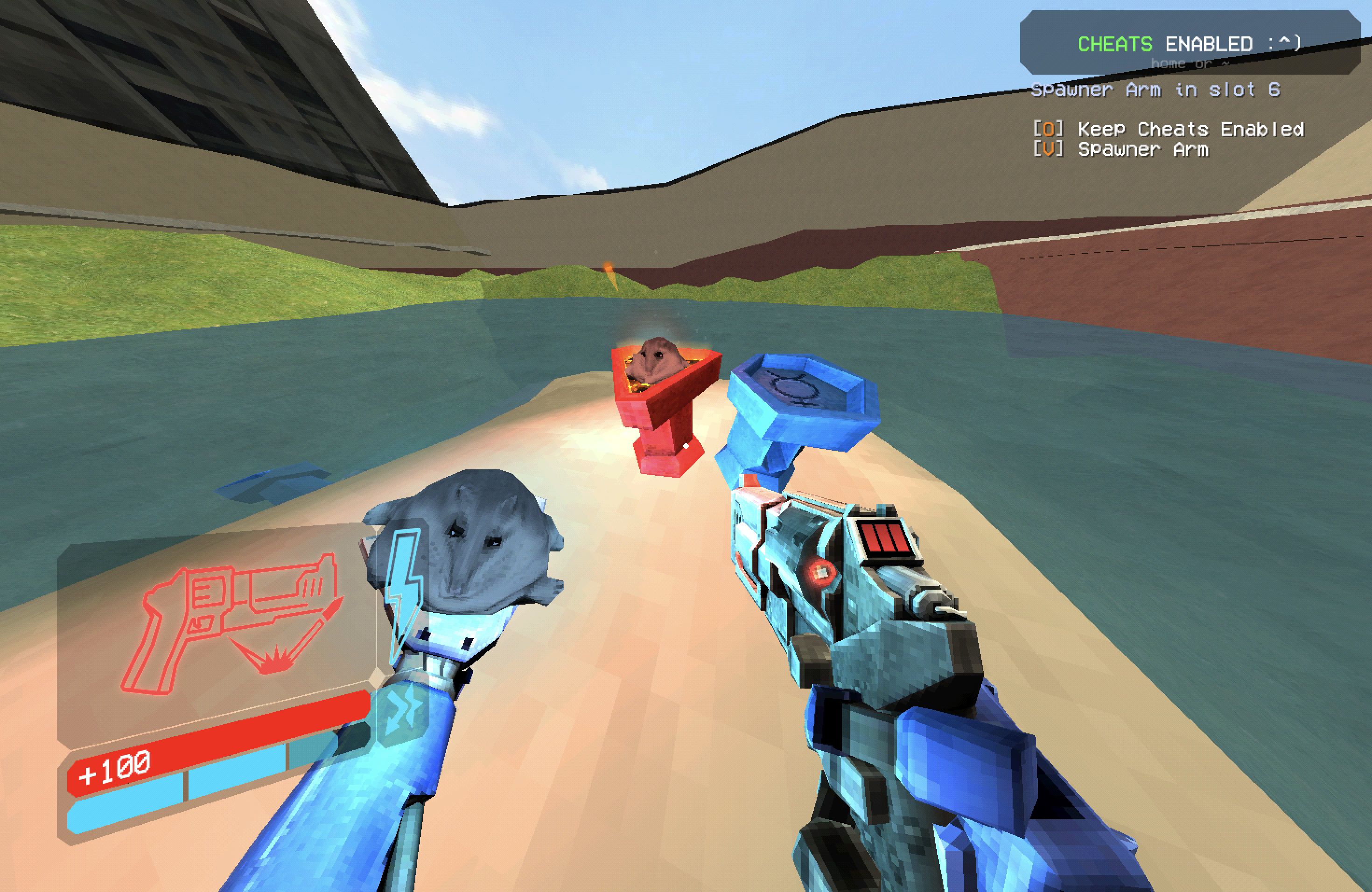 Florp being held by player