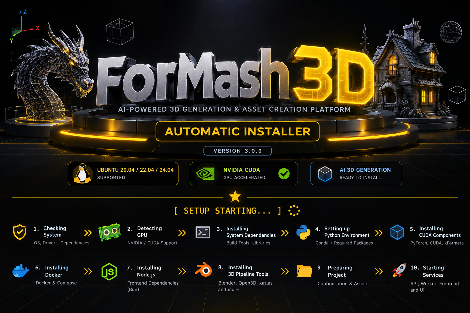ForMash3D Banner — Open Source Generative 3D Mesh Studio