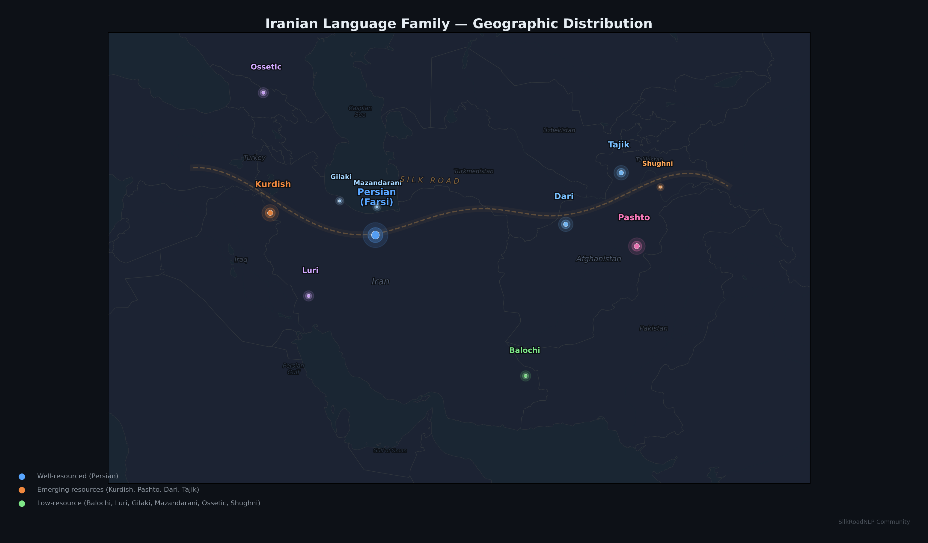 Iranian Language Family — Geographic Distribution