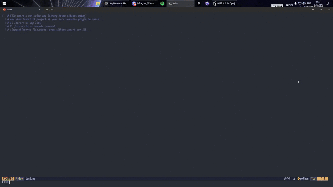 Video example of commands