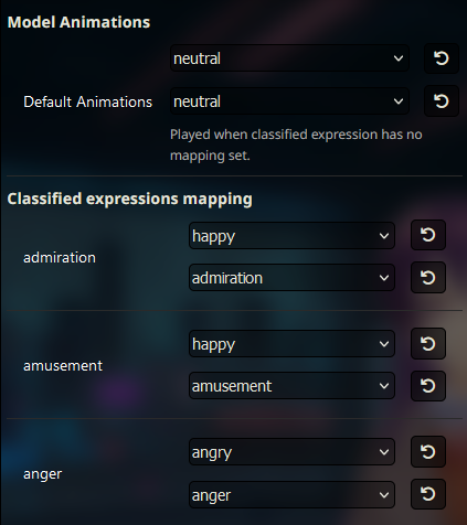 UI classify settings