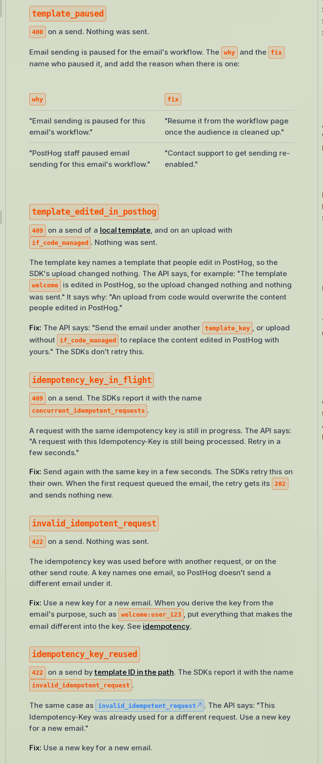 Idempotency errors