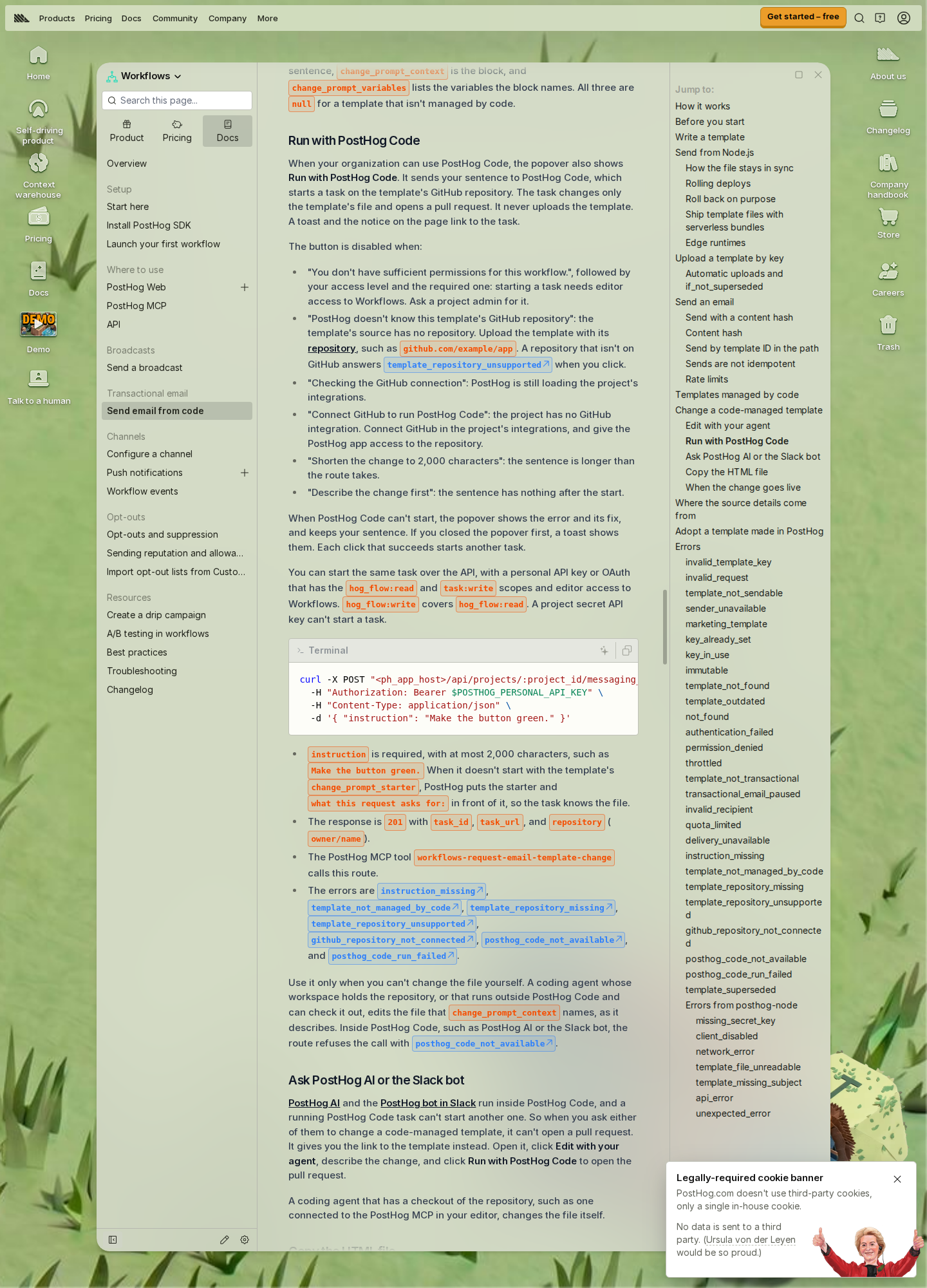 Run with PostHog Code, light