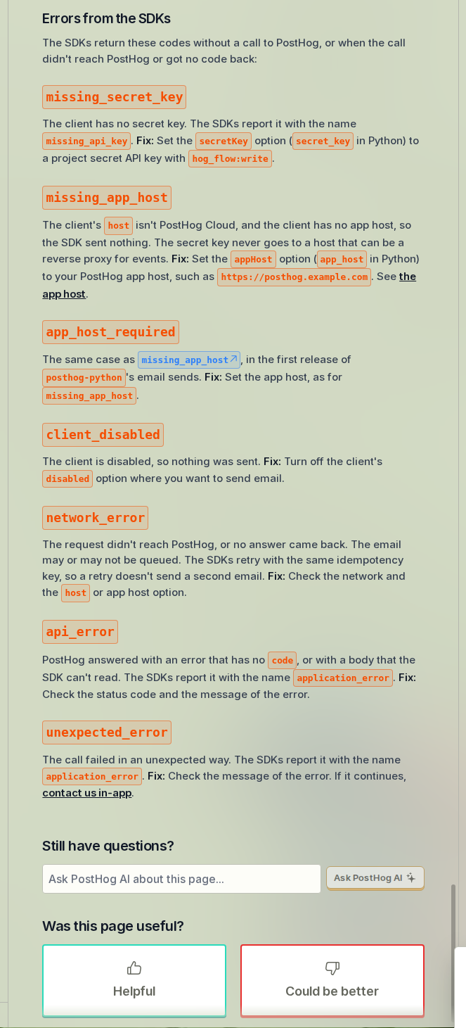 SDK errors