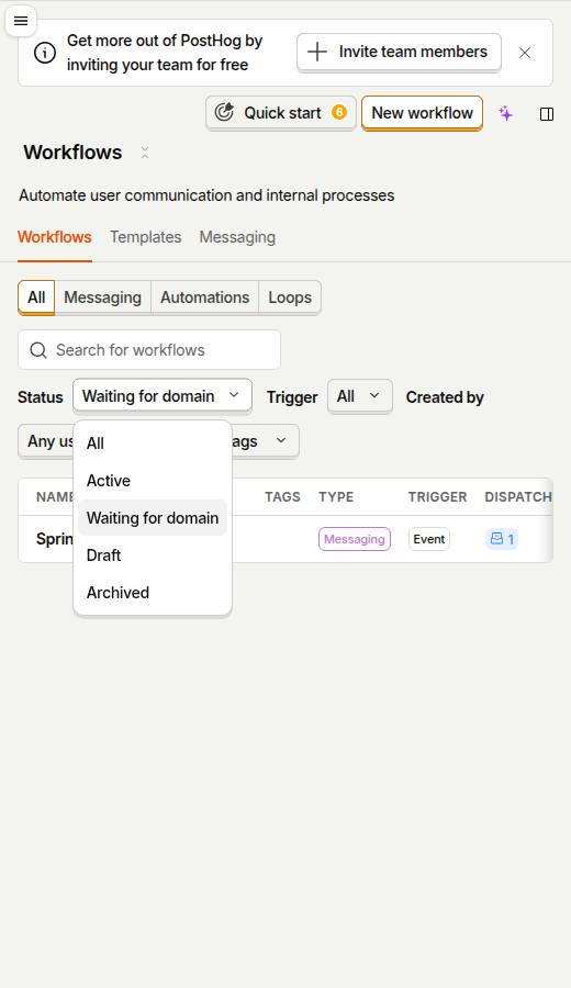 Status filter at 520 px