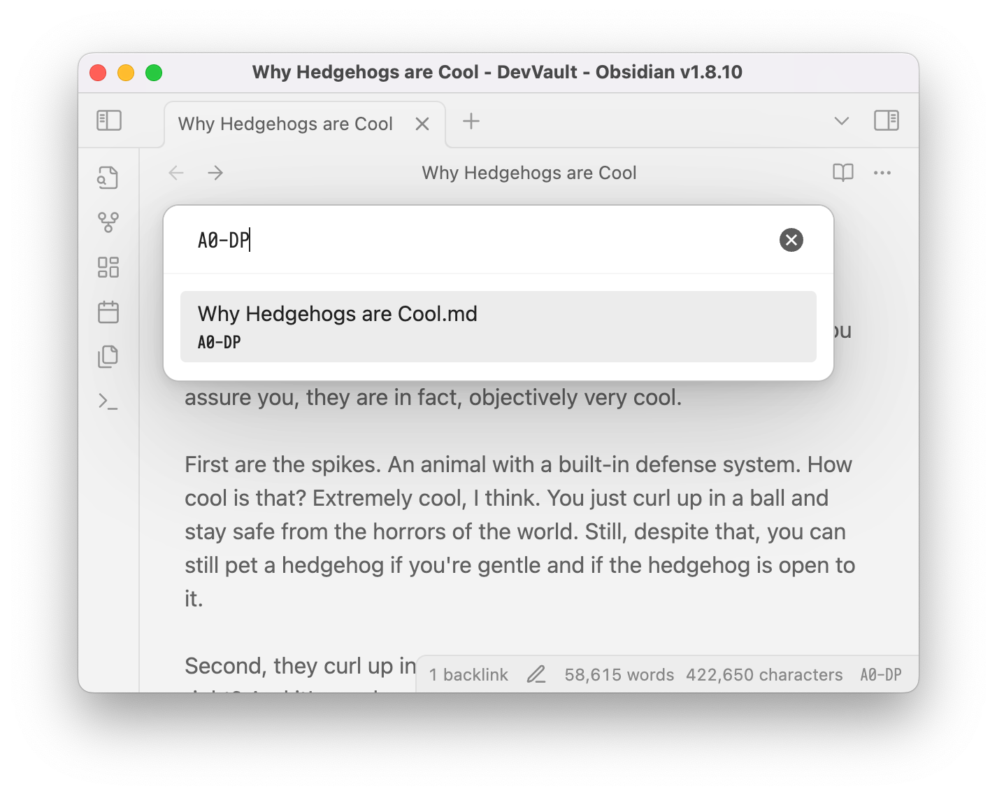Note code search