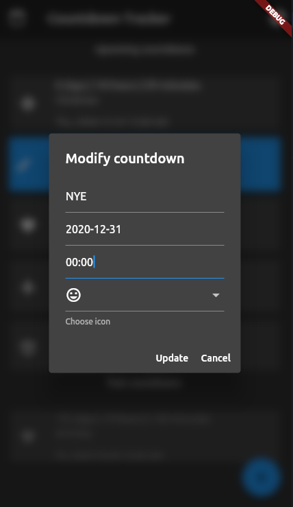 Add / modify countdown view