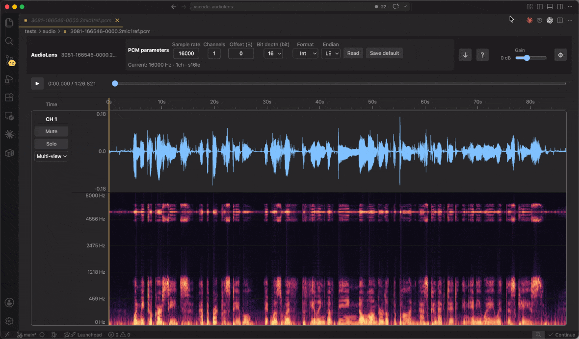 PCM and RAW parameterized loading demo