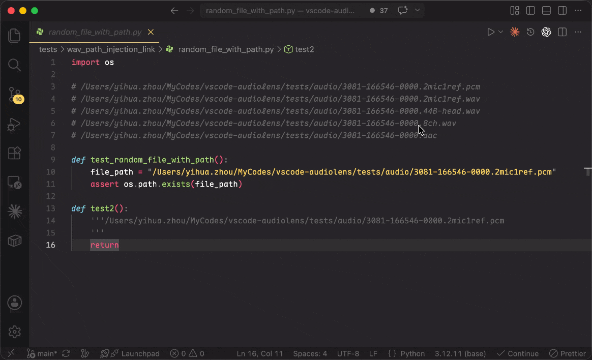 Open audio paths from any file demo