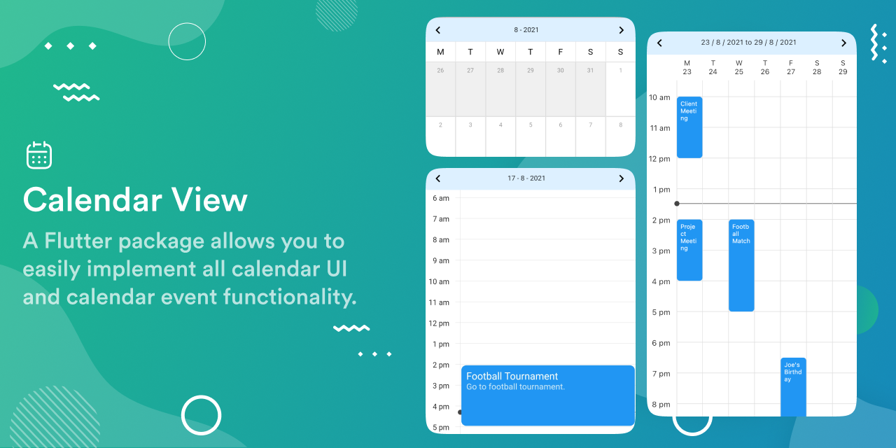 A Flutter package allows you to easily implement all calendar UI