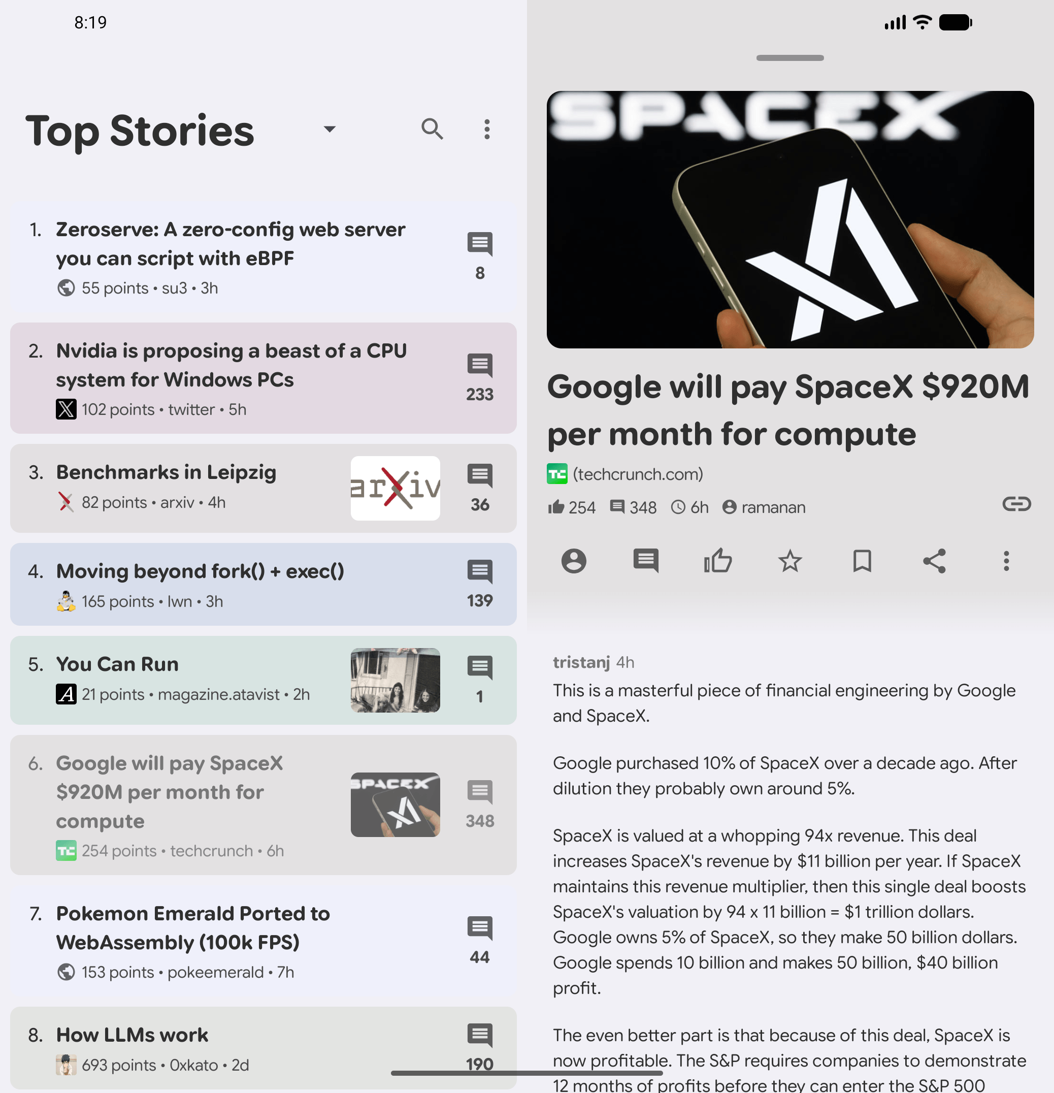 Harmonic for Hacker News app