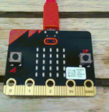 
The microbit 5x5 LED display shows “Hello Python!”,
scrolling one character at a time.
