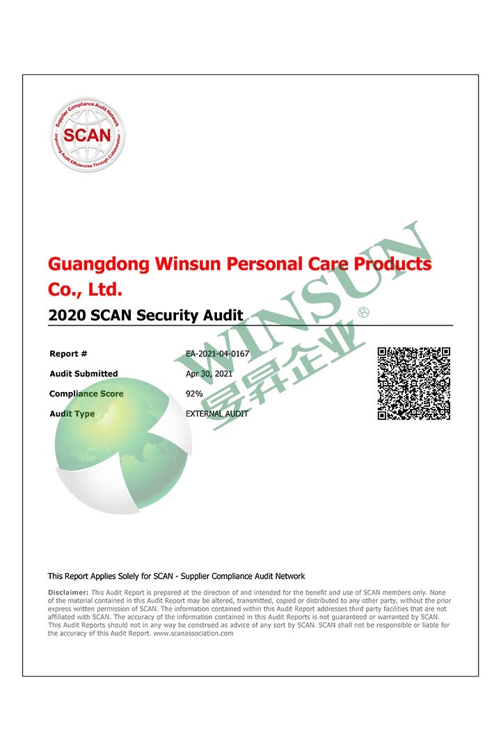 Winsun Certificate C-TPAP SCAN