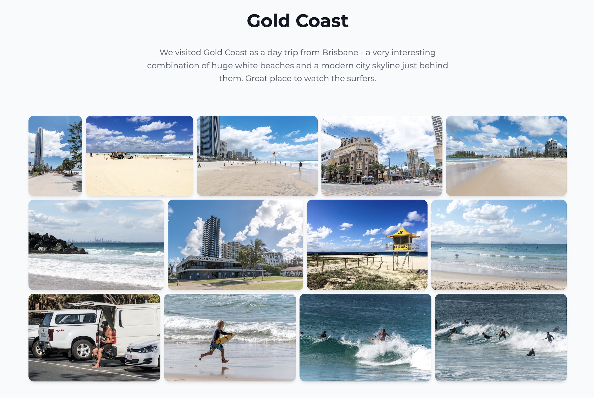 A gallery generated by the open-source Simple Photo Gallery tool