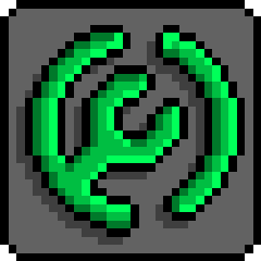 Modrinth logo in a pixel-art style