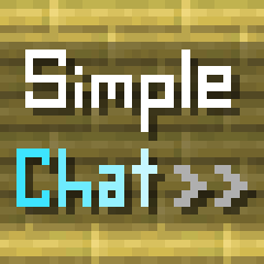 Simple Chat logo. It pictures the text 'Simple Chat' rendered over bamboo planks