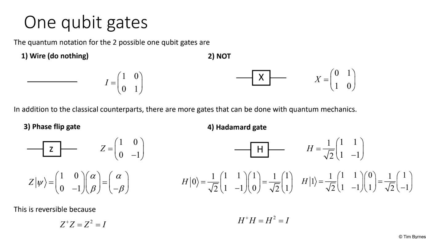 Quantum one bit gates