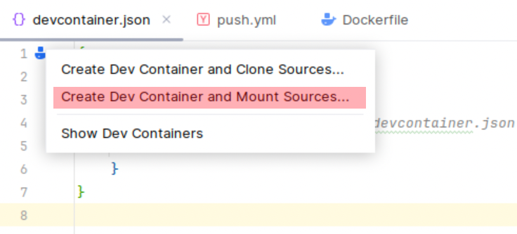 Create Dev Container and Mount