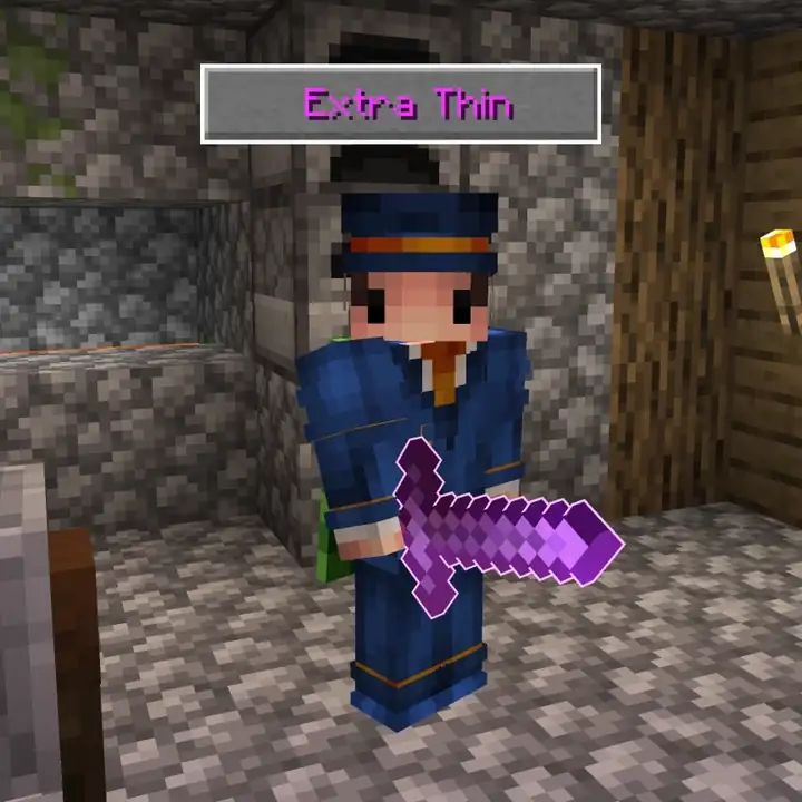 Outline thickness comparison in the Enchantment Glows Minecraft resource pack, from Extra Thin to Extra Thick in third person