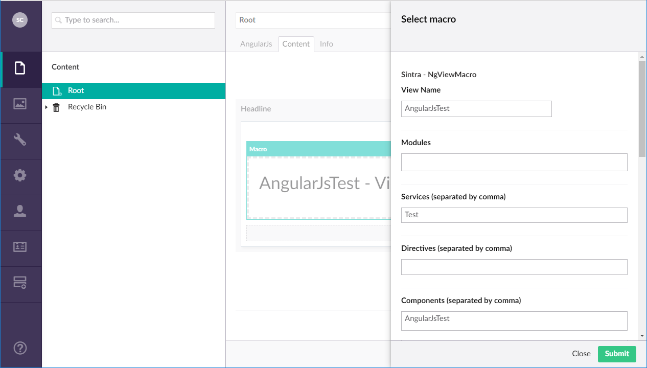 configure angular view on umbraco