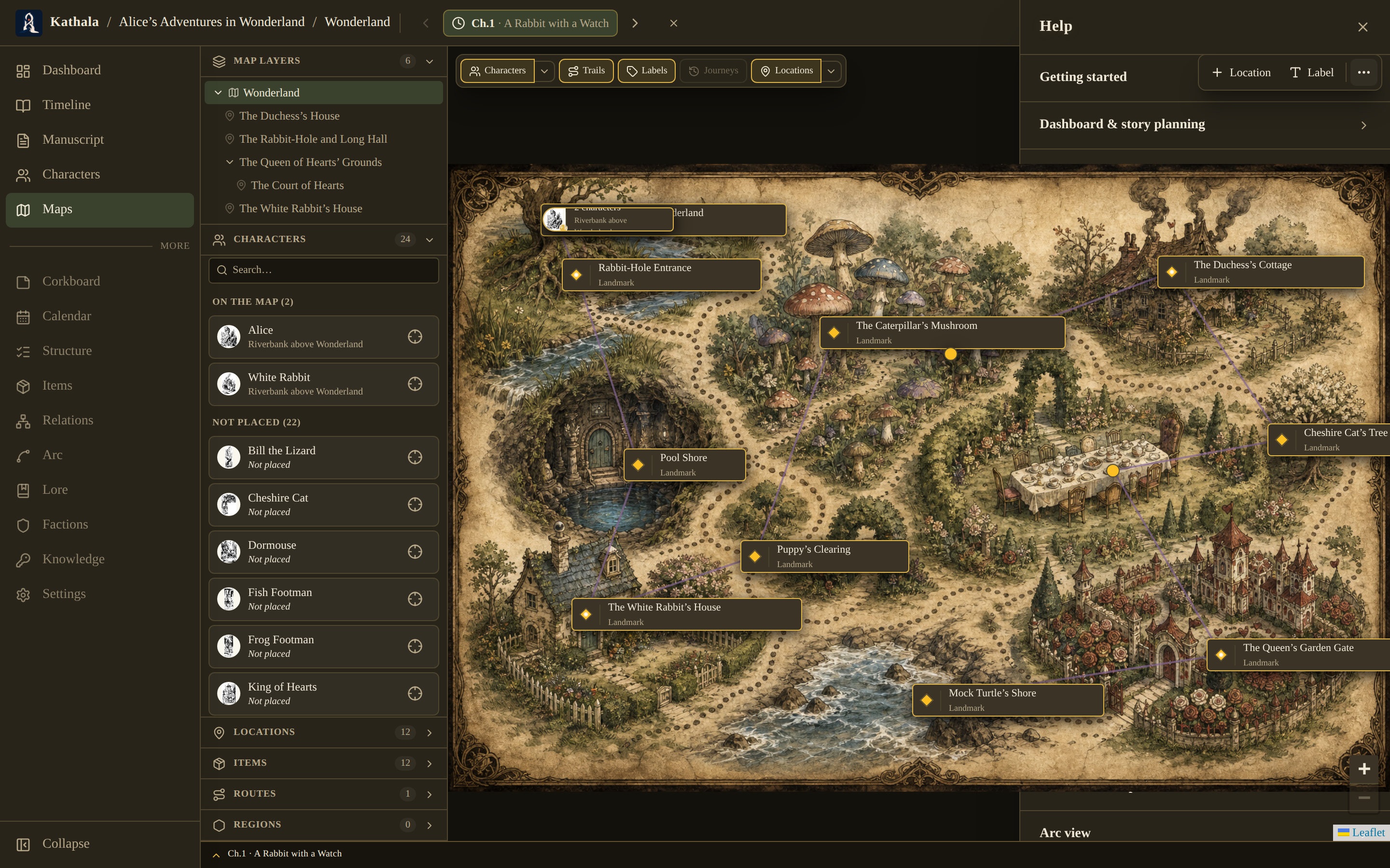 Map view used for story playback