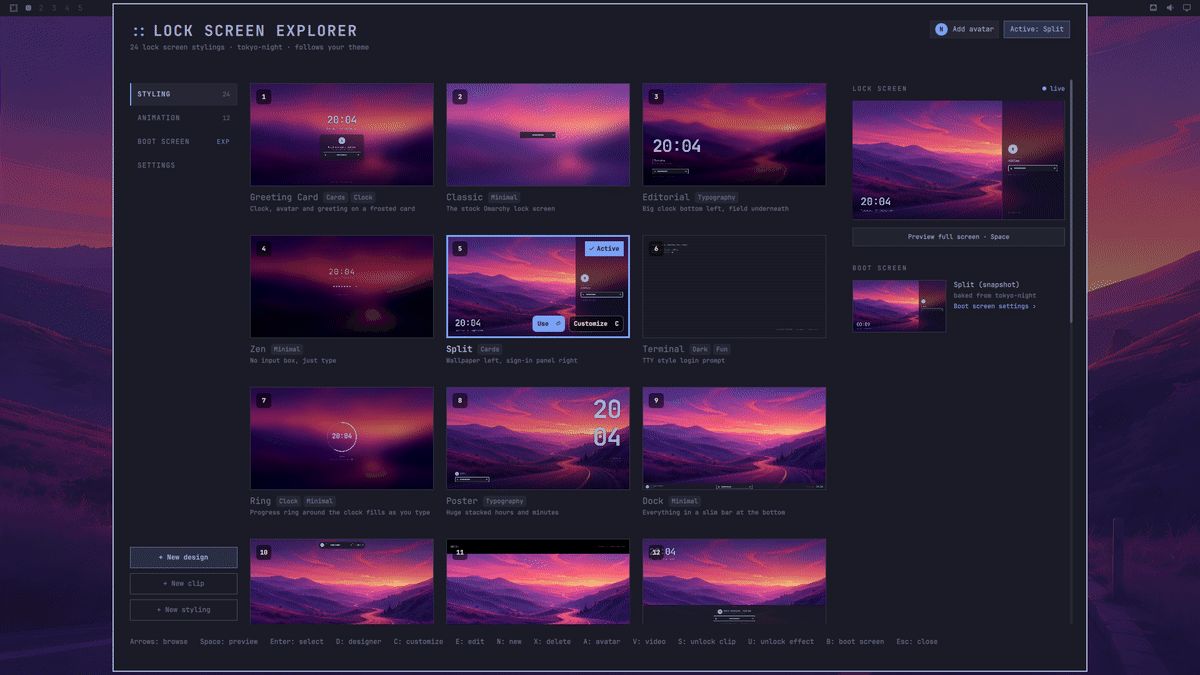 The explorer browsing designs and opening a full screen preview
